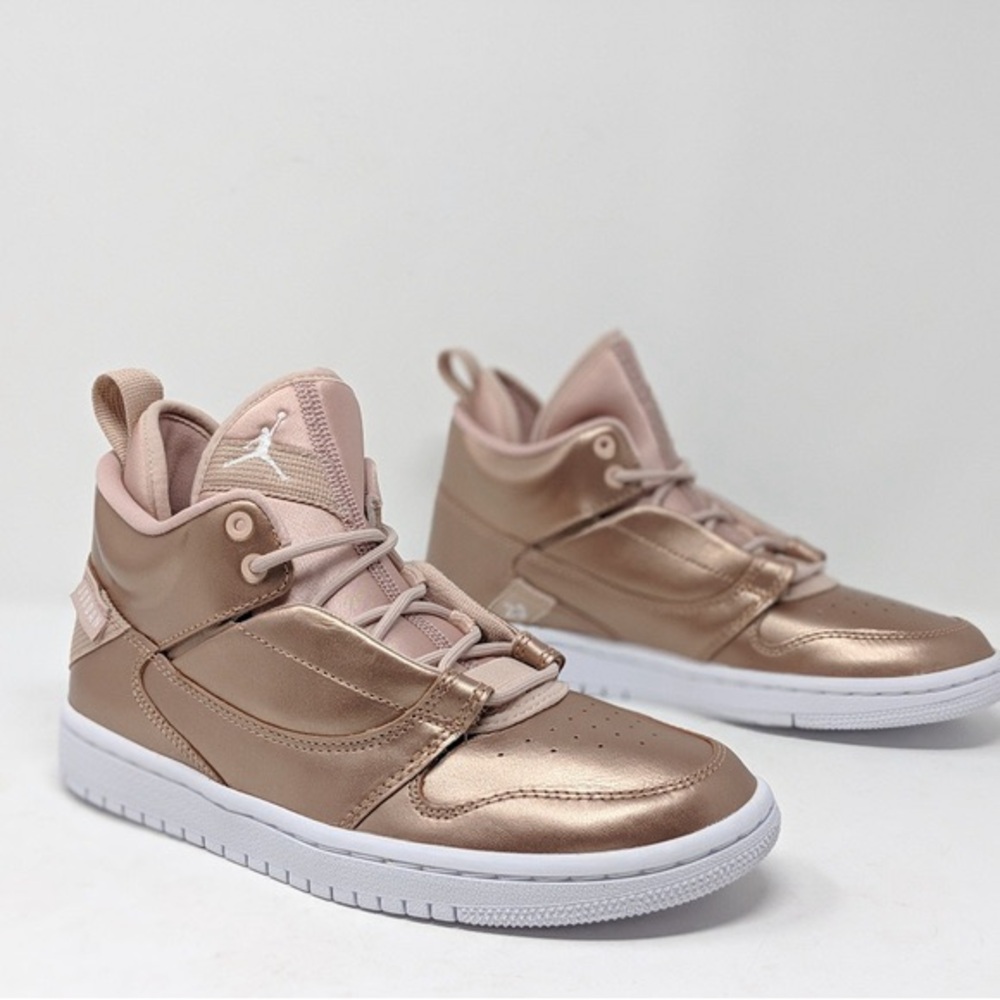 Air Jordan Metallic Rose Gold Sneakers Fadeaway SE GS 6Y = 7.5 Women’s RARE